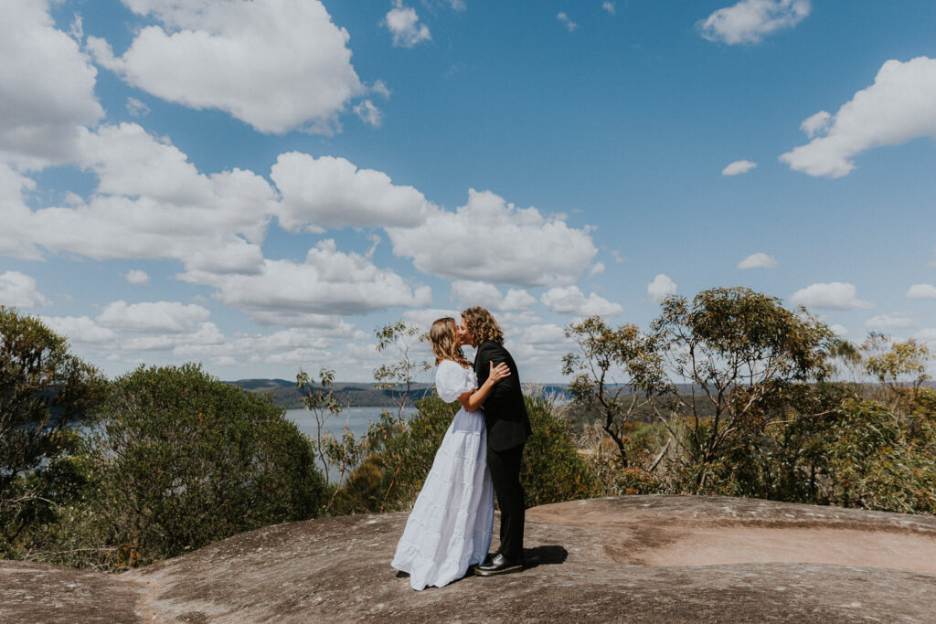Elephant Rock Elopement on the NSW Central Coast, near Patonga and Pearl Beach, overlooking the Hawkesbury River. A hidden ceremony destination.