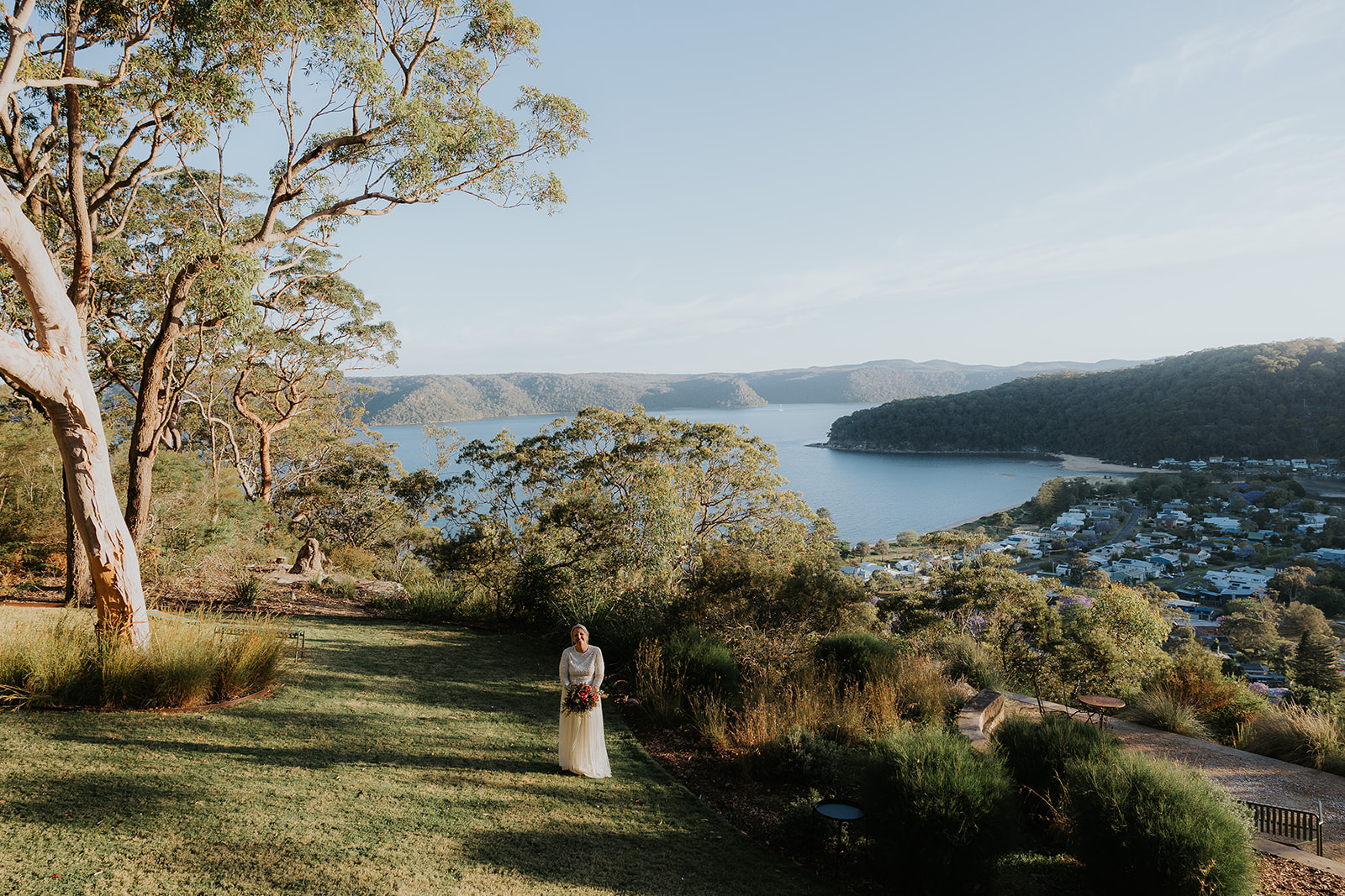 Bride ona clifftop eloping